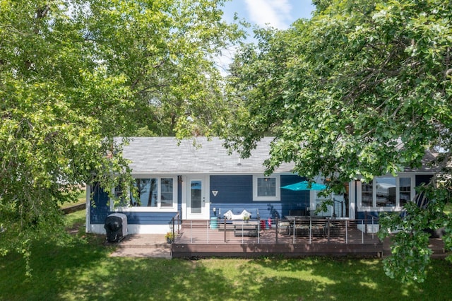 21865 512th Ln, Mcgregor, MN 55760 - back of property featuring a yard and a deck