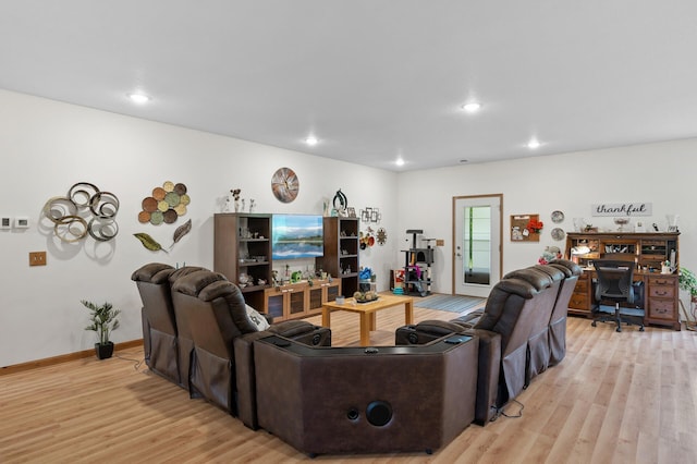 18981 247th Ave NW, Orrock Twp, MN 55309 - living area featuring light wood finished floors, a desk, and recessed lighting