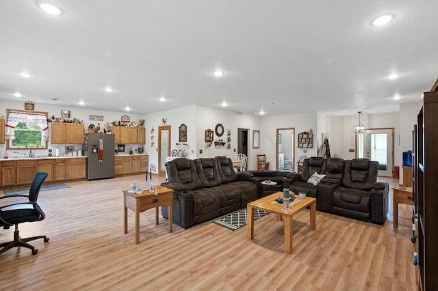 18981 247th Ave NW, Orrock Twp, MN 55309 - living room featuring light wood-style floors and recessed lighting