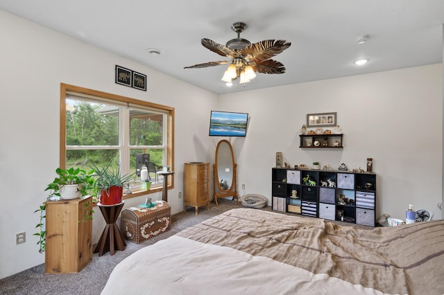 18981 247th Ave NW, Orrock Twp, MN 55309 - bedroom featuring carpet floors, ceiling fan, and recessed lighting