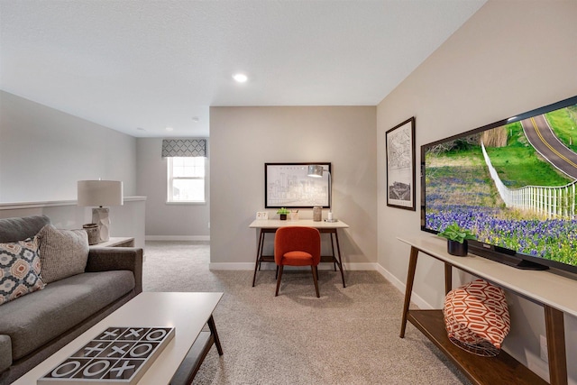17021 Draper Way, Lakeville, MN 55044 - living area with carpet, recessed lighting, and a desk