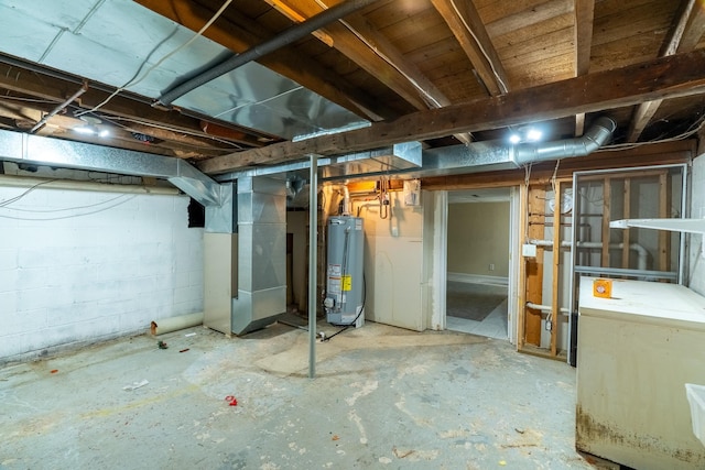 208 Lincoln St SW, Mapleton, MN 56065 - unfinished basement featuring water heater and heating unit