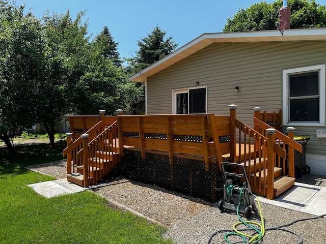 226 Central Ave, Truman, MN 56088 - wooden deck with stairs