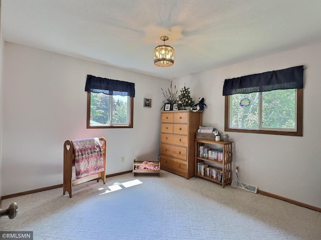 320 Ramey Rd, Maple Lake, MN 55358 - sitting room with a chandelier and carpet floors