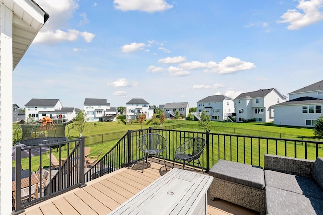 2348 Kester Ave NE, Saint Michael, MN 55376 - wooden deck with a residential view and a lawn