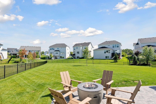 2348 Kester Ave NE, Saint Michael, MN 55376 - view of yard featuring a fire pit, a residential view, and a patio
