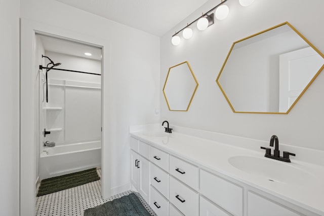 2348 Kester Ave NE, Saint Michael, MN 55376 - bathroom with double vanity, tile patterned floors, and bathing tub / shower combination