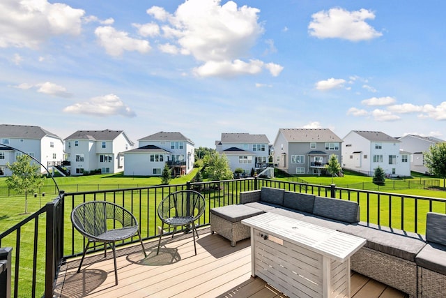 2348 Kester Ave NE, Saint Michael, MN 55376 - wooden deck with a residential view, outdoor lounge area, and a lawn