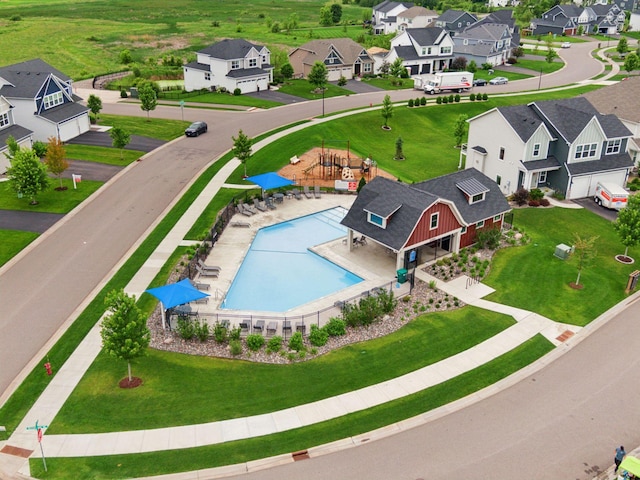 2348 Kester Ave NE, Saint Michael, MN 55376 - aerial perspective of suburban area featuring a pool