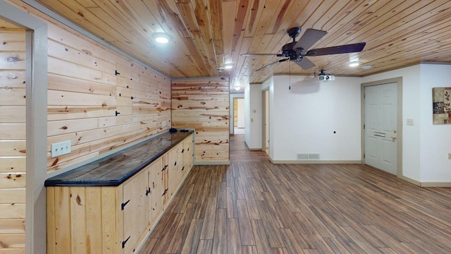 1001 3rd St SW, Crosby, MN 56441 - bar featuring wood finished floors, ceiling fan, wood ceiling, and recessed lighting