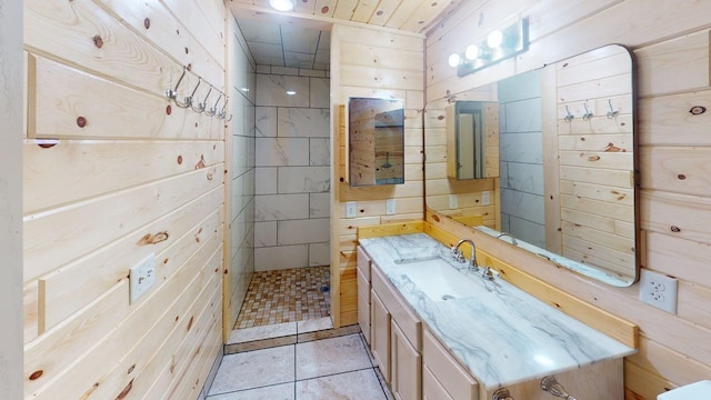 1001 3rd St SW, Crosby, MN 56441 - bathroom with vanity, walk in shower, and tile patterned flooring
