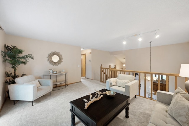 6722 116th Cir, Champlin, MN 55316 - living area with light colored carpet and track lighting