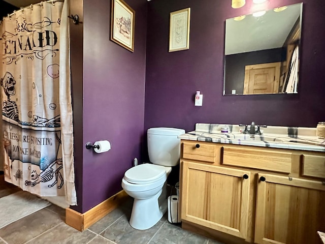 316 2nd St NE, Menahga, MN 56464 - bathroom featuring vanity, tile patterned floors, and curtained shower