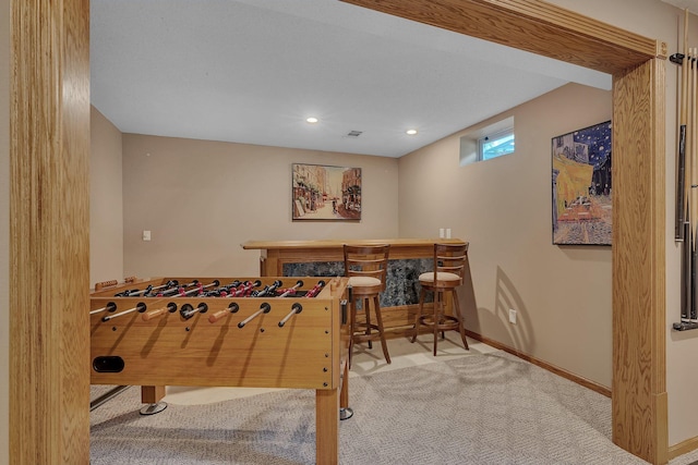 2668 Waterford Ct, Saint Cloud, MN 56301 - playroom with a dry bar, carpet floors, and recessed lighting