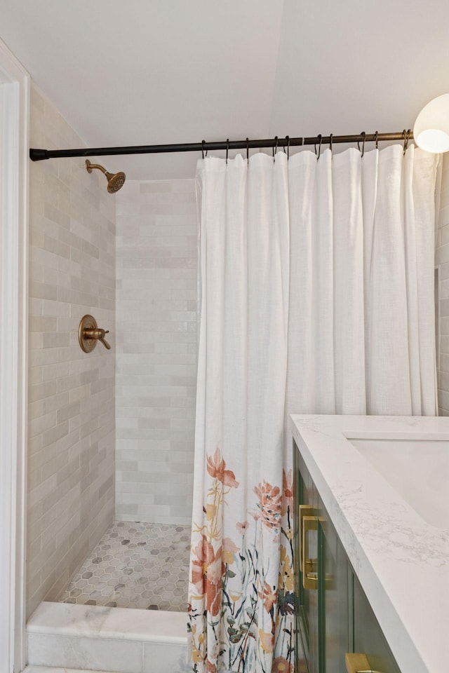 4708 Pleasant Ave, Minneapolis, MN 55419 - full bath with a tile shower and vanity