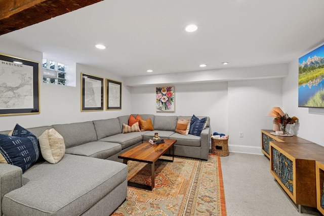 4708 Pleasant Ave, Minneapolis, MN 55419 - living area featuring recessed lighting and baseboards