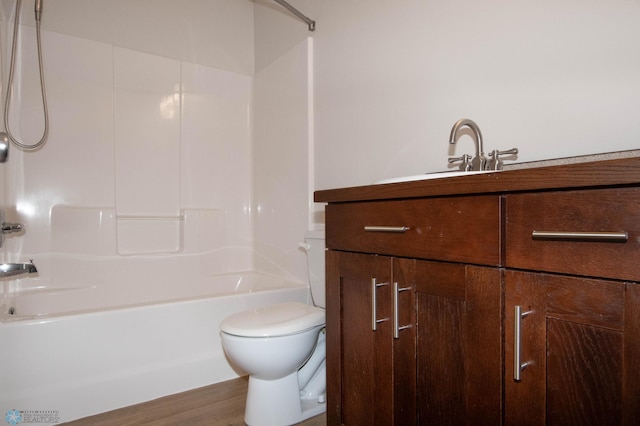 1381 Westport Beach Way W, Fargo, ND 58078 - bathroom featuring shower / washtub combination, vanity, and wood finished floors