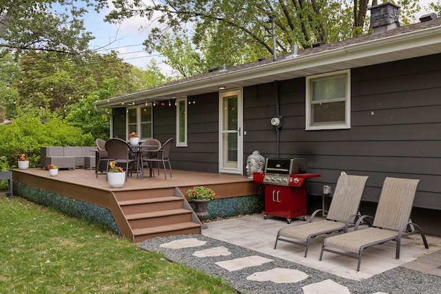 18201 Kathleene Dr, Minnetonka, MN 55345 - back of house with a deck and a patio area