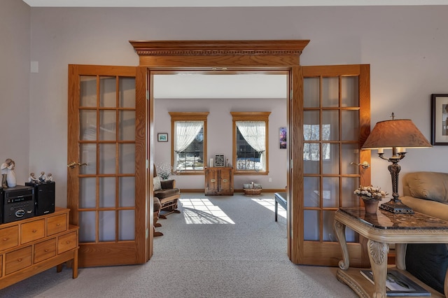 617 17th St N, Sartell, MN 56377 - carpeted office space featuring baseboards and french doors