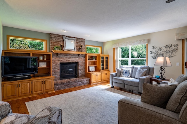 20255 215th Ave NW, Big Lake Twp, MN 55309 - living room with plenty of natural light, wood finished floors, and a fireplace