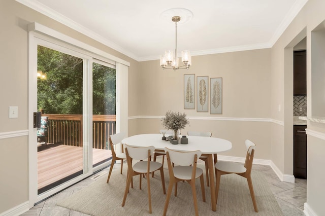 2217 73rd Ct N, Brooklyn Park, MN 55444 - dining room featuring ornamental molding and a chandelier