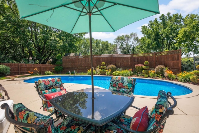 2217 73rd Ct N, Brooklyn Park, MN 55444 - view of swimming pool featuring a fenced backyard and a patio