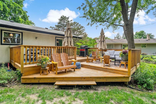 941 Cannon Ave, Shoreview, MN 55126 - deck featuring a grill and outdoor lounge area