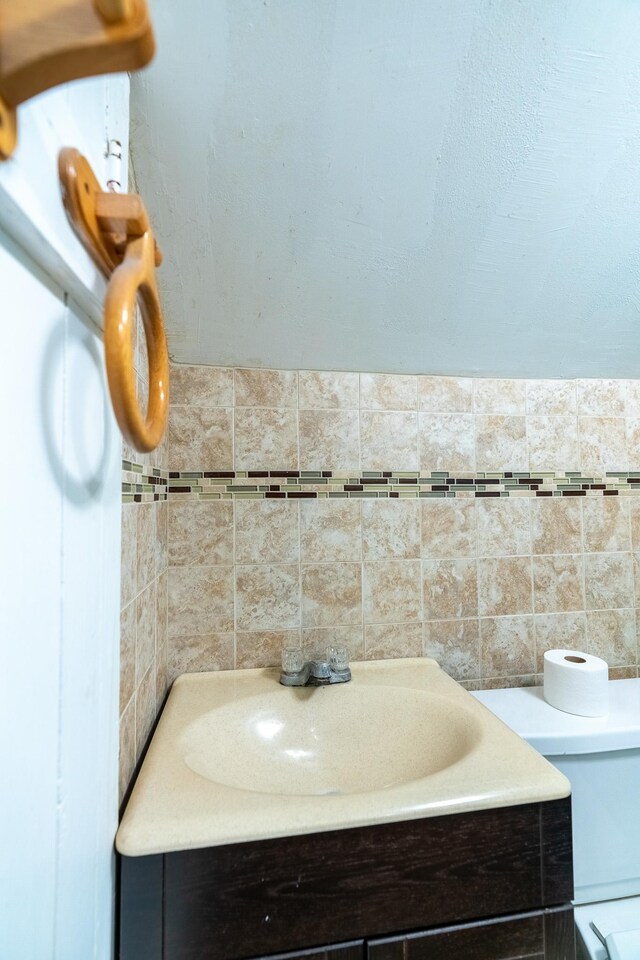 421 Moore St, Blue Earth, MN 56013 - bathroom featuring vanity and backsplash
