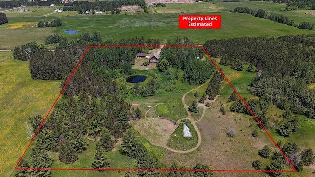 2338 Olson Rd, Blackhoof Twp, MN 55718 - overview of rural landscape with property parcel outlined