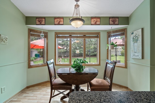 6469 Deerwood Ln N, Maple Grove, MN 55369 - dining room featuring light wood-style floors and a textured ceiling