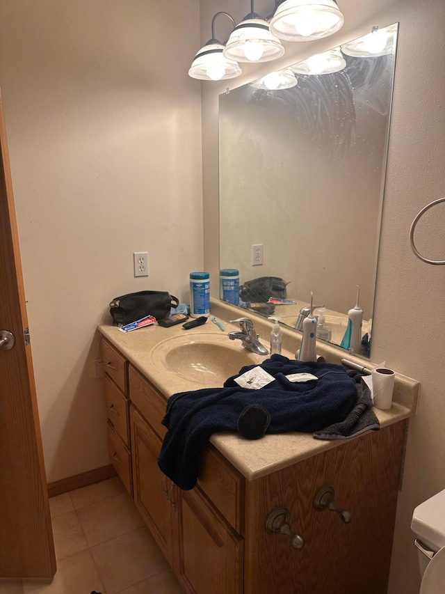 11162 Olympia Ave, Becker, MN 55308 - bathroom with vanity and tile patterned floors