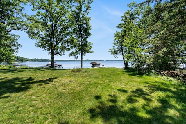 2282 71st St, Georgetown Twp, WI 54853 - view of grassy yard with a water view