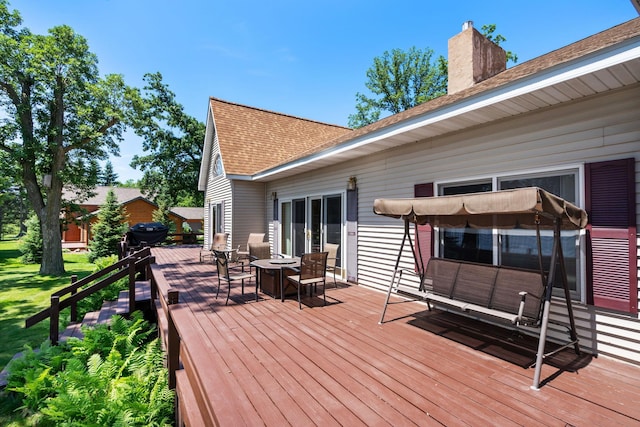 2282 71st St, Georgetown Twp, WI 54853 - view of wooden terrace