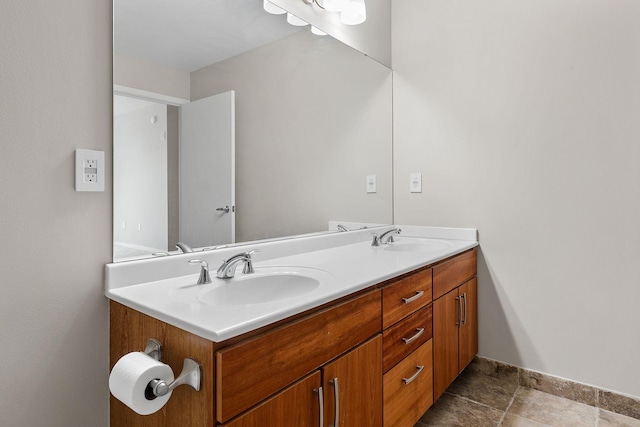 929 Portland Ave Unit 2106, Minneapolis, MN 55404 - bathroom with double vanity and stone finish flooring