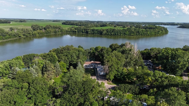57975 226th St, Litchfield, MN 55355 - aerial overview of property's location featuring a nearby body of water and a heavily wooded area