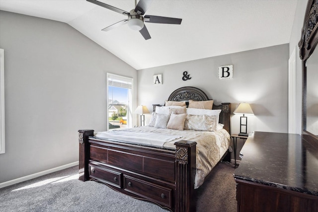 15005 Quintana St NW, Ramsey, MN 55303 - bedroom with vaulted ceiling, carpet flooring, and a ceiling fan