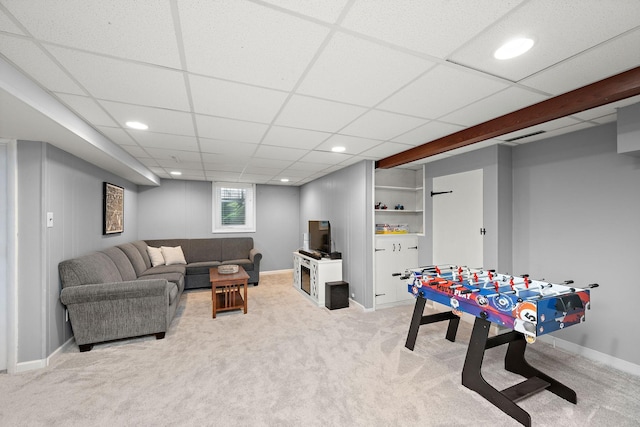 1890 Sheridan Ave, Saint Paul, MN 55116 - recreation room with carpet floors, recessed lighting, and a paneled ceiling