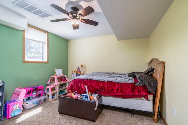 28736 160th Ave SW, Kertsonville Twp, MN 56716 - bedroom featuring carpet flooring, a ceiling fan, and a textured ceiling