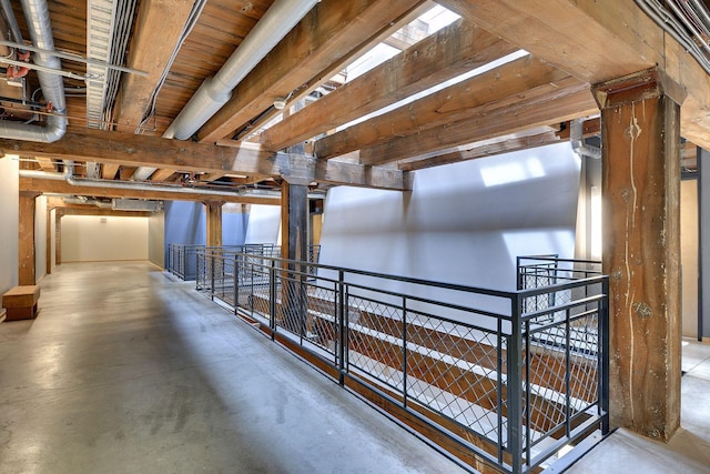 406 Wacouta St Unit 611, Saint Paul, MN 55101 - hallway with finished concrete floors and an upstairs landing
