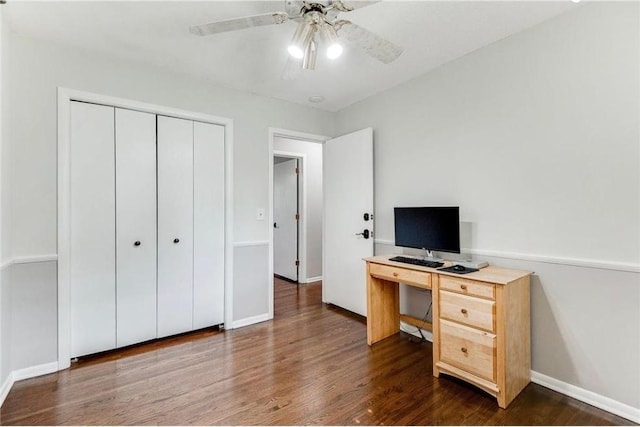 6325 Brookview Ave, Edina, MN 55424 - unfurnished office with dark wood finished floors and a ceiling fan