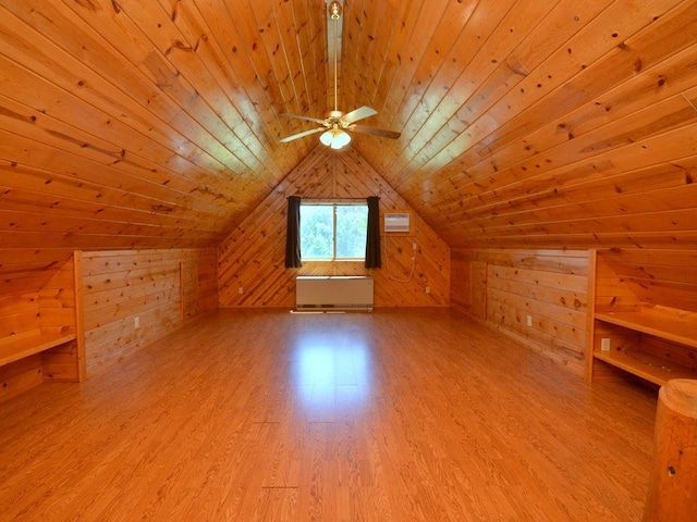 17771 State 34, Park Rapids, MN 56470 - bonus room with wood walls, lofted ceiling, wooden ceiling, wood finished floors, and ceiling fan