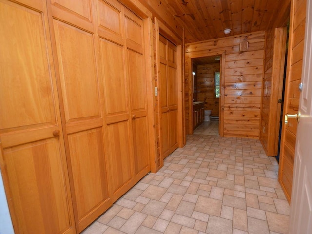 17771 State 34, Park Rapids, MN 56470 - hall featuring wood ceiling, brick patterned flooring, and wood walls