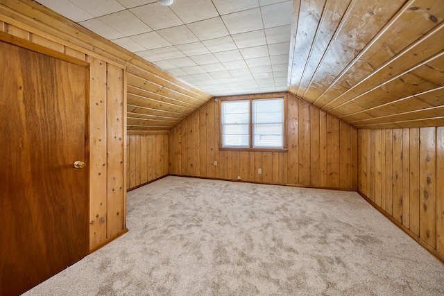 5041 Upton Ave N, Minneapolis, MN 55430 - bonus room with carpet flooring, vaulted ceiling, and wood walls