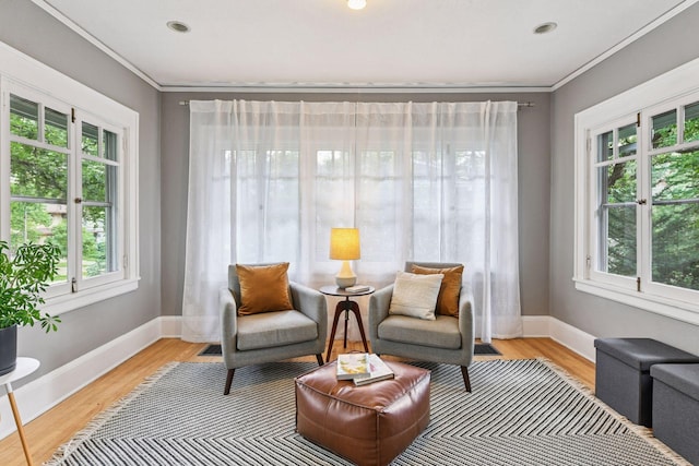 4626 Dupont Ave S, Minneapolis, MN 55419 - sitting room with crown molding, light wood finished floors, and recessed lighting