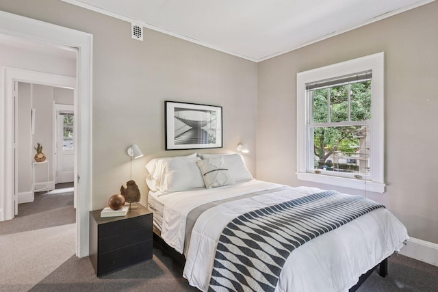 4626 Dupont Ave S, Minneapolis, MN 55419 - carpeted bedroom with baseboards and ornamental molding