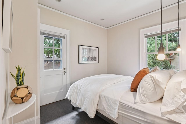 4626 Dupont Ave S, Minneapolis, MN 55419 - bedroom with crown molding and dark colored carpet