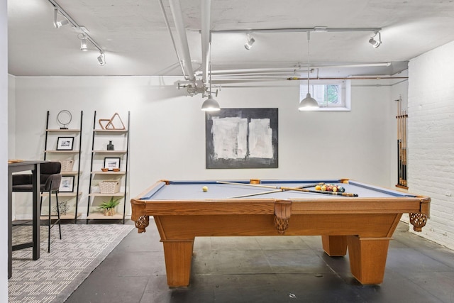 4626 Dupont Ave S, Minneapolis, MN 55419 - game room featuring track lighting, billiards table, and concrete floors