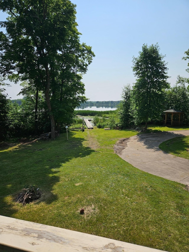 42674 305th Pl, Aitkin, MN 56431 - view of green lawn featuring a water view and a gazebo