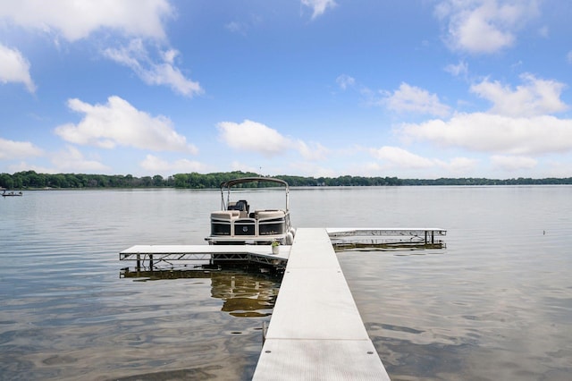 5962 Hobe Ln, White Bear Twp, MN 55110 - dock featuring a water view and boat lift
