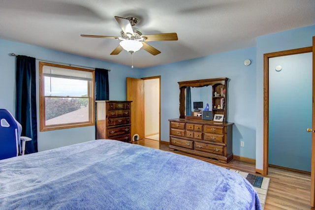 427 Alleghany Ave, Wabasha, MN 55981 - bedroom with wood finished floors and a ceiling fan